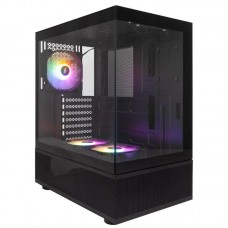 Корпус 1stPlayer Mi7-A-BK-2F7R-1F7, черный, без БП, Midi Tower, ATX / Micro ATX / Mini ITX, 1xUSB 3.0 / 1xUSB 2.0, макс. CPU - 185