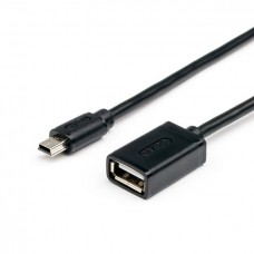 Кабель USB 2.0 AF - miniUSB (5P), 0.8 м, черный, Atcom (12821)