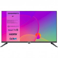 Телевизор 32' Romsat 32HSQ1221T2, черный, LED, 1366х768, 60 Гц, 3500:1, Smart TV (Android 14), DVB-T2/C, Wi-Fi, bloetooth, RJ45,