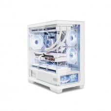 Корпус ALmordor QX25M LCD белый, без БП, для MicroATX/Mini ITX, 1xUSB-С, 2xUSB-A 3.0, макс. CPU - 160 мм / VGA - 410 мм / PSU -