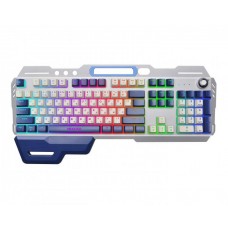 Клавиатура Maxxter KBG-RGB-01-UA, серебристый/темно-синий, USB, RGB-подсветка со встроенными эффектами, 104 кнопки, съемная