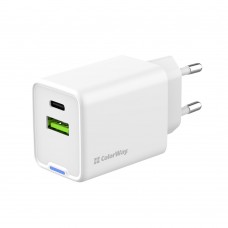 Сетевое зарядное устройство ColorWay, белый, 45 Вт, GaN, 1xType-C (45 Вт, PD3.0) / 1xUSB (18 Вт, QC4.0), Auto ID (CW-CHS060PD-WT) Сетевое зарядное устройство ColorWay, белый, 45 Вт, GaN, 1xType-C (45 Вт, PD3.0) / 1xUSB (18 Вт, QC4.0), Auto ID (CW-CHS060PD-WT)