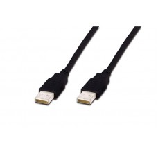 Кабель USB 2.0 AM - USB AM, 3 м, черный, Digitus (AK-300100-030-S)