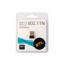Сетевой адаптер GTL W300, черный, USB 2.0, WiFi 4, Nano, 1 внутренняя антенна (GTLW300BK)