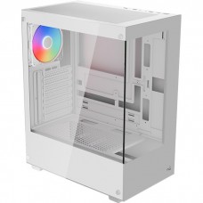 Корпус Aerocool Pivot-G-WT-v1 белый, Mid Tower, без БП, для ATX, Micro ATX, Mini ITX, 1хUSB 3.0, 2xUSB 2.0, 1x120 мм FRGB, боковая
