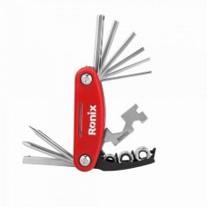 Многофункциональный велосипедный инструмент Ronix RH-2090, Red, CRV, накидной ключ - 8 / 9 / 10 мм, шестигранный ключ - 2 / 2.5 /