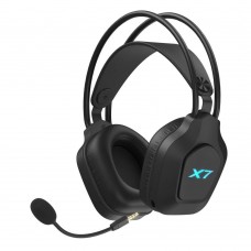 Наушники беспроводные A4Tech XR-200, черный, bloetooth 5.3 / USB 2.4GHz / 3.5 мм, микрофон с шумоподавлением, динамики 50 мм, RGB