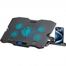 Подставка для ноутбука до 15.6' GamePro CP560, черный, 1 x 125 мм (1170 об/мин) + 4 x 60 мм (3200 об/мин), LCD экран, 5 уровней