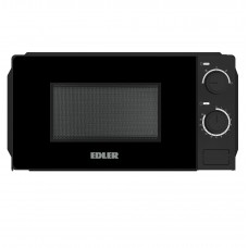 Микроволновая печь Edler EDMS-2072BMB, черный, 700W, 20л, обычная (соло), 5 уровней мощности, открывание кнопкой