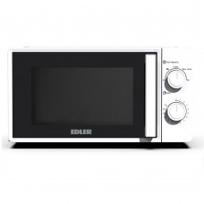 Микроволновая печь Edler EDMS-2071WMH, белый, 700W, 20л, обычная (соло), 5 уровней мощности, открывание ручкой