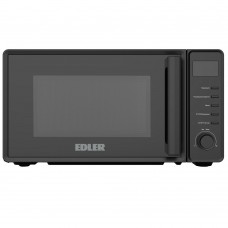 Микроволновая печь Edler EDMS-207BEDH, черный, 700W, 20л, обычная (соло), 5 уровней мощности, дисплей, открывание ручкой