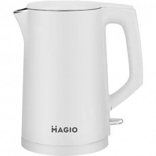 Электрочайник Magio МG-500, белый, 1500W, 1.7 л, дисковый, двойные стенки: нержавеющая сталь, пластик
