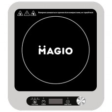 Настольная плита Magio MG-145 белый/черный, 2000W, инфракрасная, 1 конфорка стеклокерамическая, таймер, дисплей, 3 автоматические