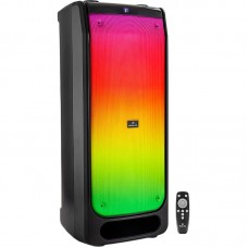 Колонка портативная 2.0 REAL-EL X-797, черный, 90 Вт (2 x 45 Вт), bloetooth, AUX / USB / microSD, RGB подсветка, два микрофонных