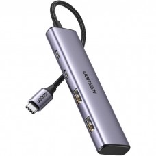 Хаб USB Ugreen CM473, Grey, Type-C 3.0 - 2xType-C 3.0 / 2xUSB 3.0, кабель 15 см, алюминиевый корпус (15395) Хаб USB Ugreen CM473, Grey, Type-C 3.0 - 2xType-C 3.0 / 2xUSB 3.0, кабель 15 см, алюминиевый корпус (15395)