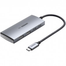 Хаб USB Ugreen CM480, Grey, Type-C 3.2 - 2xType-C 3.2 / 2xUSB 3.2, кабель 15 см, алюминиевый корпус (30758) Хаб USB Ugreen CM480, Grey, Type-C 3.2 - 2xType-C 3.2 / 2xUSB 3.2, кабель 15 см, алюминиевый корпус (30758)