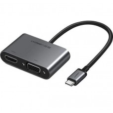 Хаб USB Ugreen CM162, черный, Type-C 3.1 - 1xType-C (100 Вт) / 1xUSB 3.0 / HDMI 4K / VGA, кабель 25 см (50505) Хаб USB Ugreen CM162, черный, Type-C 3.1 - 1xType-C (100 Вт) / 1xUSB 3.0 / HDMI 4K / VGA, кабель 25 см (50505)