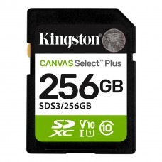 Карта памяти SDXC, 256Gb, Kingston Canvas Select Plus, Class10 UHS-I U1 V10, до 150 МБ/с (SDS3/256GB)