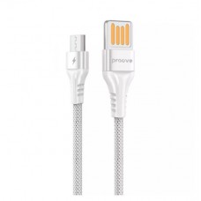 Кабель USB 2.0 AM - microUSB (5P), 1 м, белый, Proove 'Double Way Weft', 2.4A (CCDW20001302)