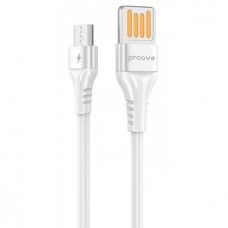 Кабель USB 2.0 AM - microUSB (5P), 1 м, белый, Proove 'Double Way', 2.4A