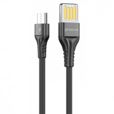 Кабель USB 2.0 AM - microUSB (5P), 1 м, черный, Proove 'Double Way', 2.4A