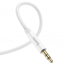 Кабель AUX звуковий, 3.5 мм (M) - 3.5 мм (M), 1 м, серебристый, Hoco UPA19
