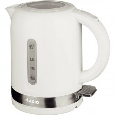 Электрочайник Magio МG-110, белый, 1360W, 1 л, дисковый, пластиковый корпус, индикатор уровня воды