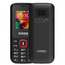 Мобильный телефон Sigma mobile X-style 171 Mini, черный-Red, 2 Mini-SIM + Micro-SIM, дисплей 1.77' цветной (128x160), SC6531E,