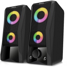 Колонки 2.0 REAL-EL S-107 черный, 2 x 3 Вт, USB, mini-jack 3.5 мм, RGB-подсветка (EL121100017)