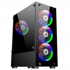 Корпус 1stPlayer V2-A-BK-4F1, черный, без БП, Midi Tower, ATX / Micro ATX / Mini ITX, 1xUSB 3.0 / 2xUSB 2.0, макс. CPU - 160 мм /