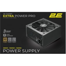 Блок питания 1000 Вт, 2E Gaming Extra Power Pro, черный, модульный, 80+ золотистый, Active PFC, 140 мм, 3xMolex / 6xSATA /