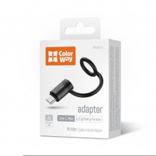 Переходник Type-C (М) - Lightning (F), черный, ColorWay (CW-AD-CL2)