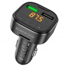 ОЗУ с FM-модулятором BOROFONE BC43 Flash QC3.0 car BT FM transmitter 18W черный