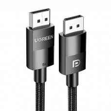 Кабель Ugreen DP114 DP 1.4 Male to Male Plastic Case Braided Cable 1m (UGR-80390) тканевая оплетка черный