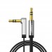 Аудио-кабель угловой Ugreen AV119 3.5mm Male to 3.5mm Male оплетка нейлоновая 3 метра черный (UGR-10728)