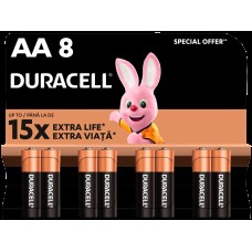 Щелочные батарейки Duracell AA, 8 шт (6409643)