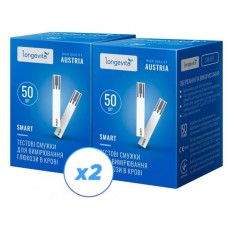 Тестовые полоски для измерения глюкозы в крови Longevita Smart 100шт. (2*50) (6662664)