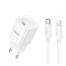 Мережевий зарядний пристрій з кабелем HOCO C146A Charm single port PD20W charger set (C to iP) (EU) білий
