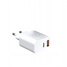 Мережевий зарядний пристрій WUW-C172 20W PD USB-C + USB QC3.0 18W чорний