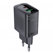 Мережевий зарядний пристрій ACEFAST A78 PD20W GaN (USB-A+USB-C) charger чорний
