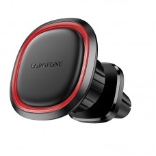 Автотримач для телефона BOROFONE BH124 Roman magnetic car holder (air outlet) чорний and червоний