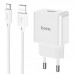 Мережевий зарядний пристрій з кабелем HOCO C106A Leisure single port charger set(Type-C) білий