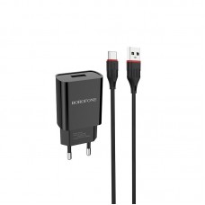 Мережевий зарядний пристрій BOROFONE BA20A Sharp single port charger set(Type-C) 10.5W чорний