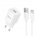 Мережевий зарядний пристрій з кабелем HOCO C145A Charm single port QC3.0 charger set(Type-C) білий