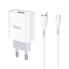 Мережевий зарядний пристрій HOCO C81A Asombroso single port charger set(Type-C) білий