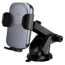 Автотримач для телефона з БЗП BOROFONE BH222 Leading push-type wireless fast charging car holder(center console) чорний