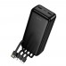 Зовнішній акумулятор HOCO J163B Wonderful power bank with 4 cables(30000mAh) чорний