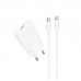 Мережевий зарядний пристрій з кабелем HOCO N72 Speed single-port PD20W ultra-thin charger set(C to C)(EU)