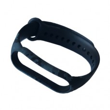 Ремінець для Xiaomi Mi Band 5/6/7 камуфляжний піксель чорно-сірийсірий