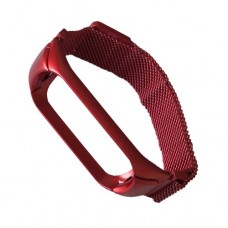 Ремінець для Xiaomi Mi Band 3/4/5/6 Milanese Loop червоний